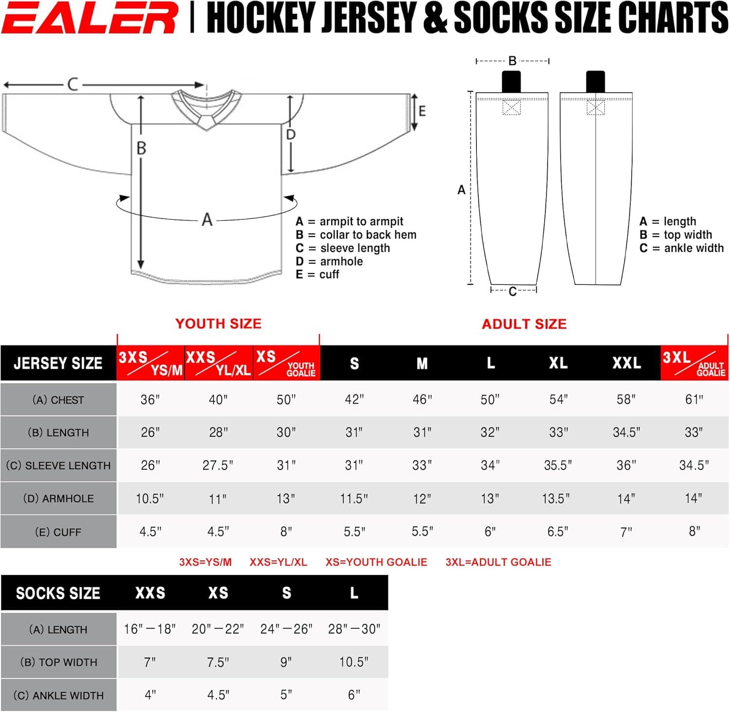 image:imageEALER Christmas Sublimated Practice Hockey Socks Leggings with elk and Snow for Men and BoysRed