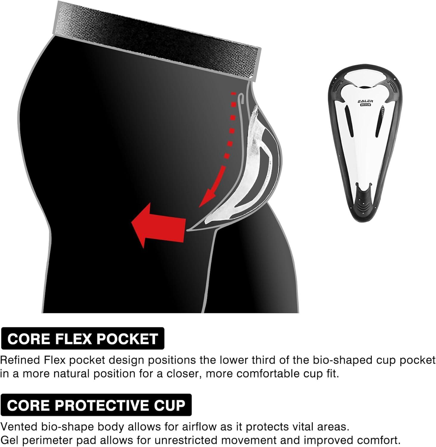 image:imageEALER Mens CutResistant Compression Hockey Pants with BioFlex Protective Cup Jock Briefs for Men amp BoysHcp950men