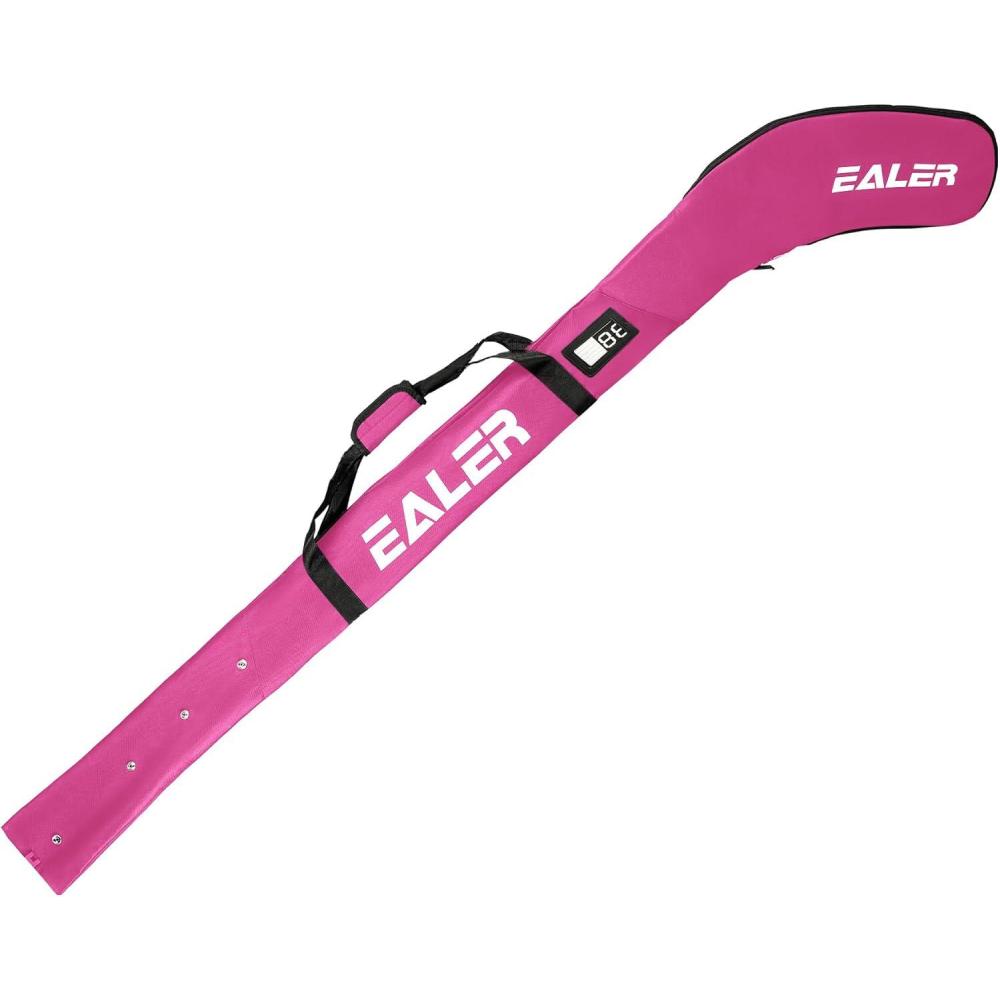 image:imageEALER Adult One Shoulder Hockey Stick Bag Black Lightweight Waterproof Adjustable Buckle Strap Padded Shoulder Strap Fits up to 3 Senior Sticks for MenRose Red