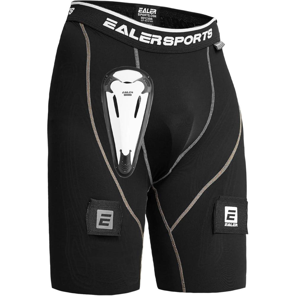 image:imageEALER BCP300 Core Compression Shorts Jock Pants with Athletic Cup for Baseball Hockey SoftballMens