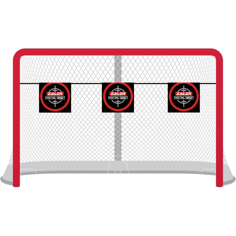 image:imageEALER Hockey Goal with Shooting Targets  64 Portable Street amp Ice Goal HeavyDuty 2 Steel Frame 11 Target Holes TearProof Fabric Official Size Easy Backyard Assembly3 Hockey Targets  1 Straps