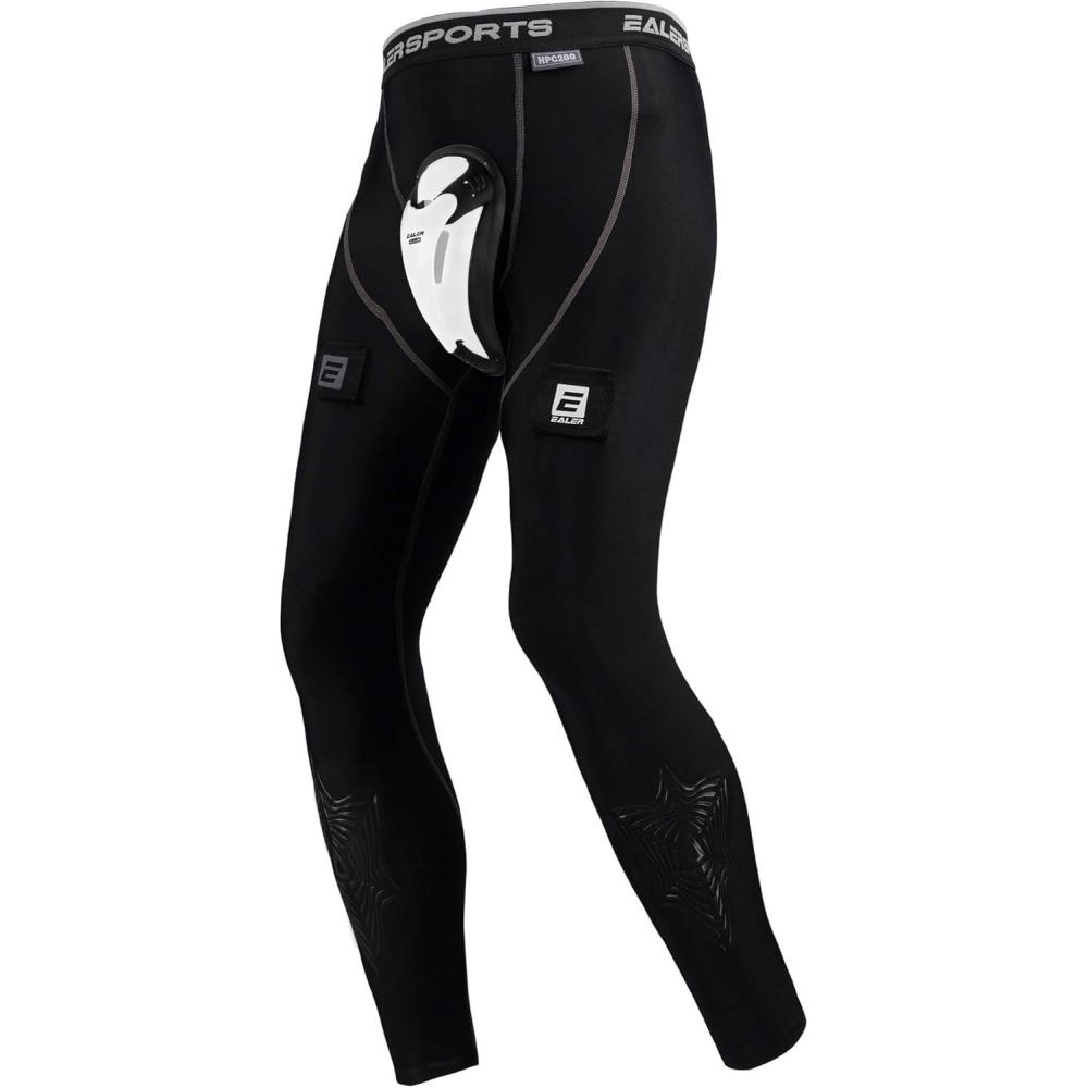 image:imageEALER Mens CutResistant Compression Hockey Pants with BioFlex Protective Cup Jock Briefs for Men amp BoysHcp200boys