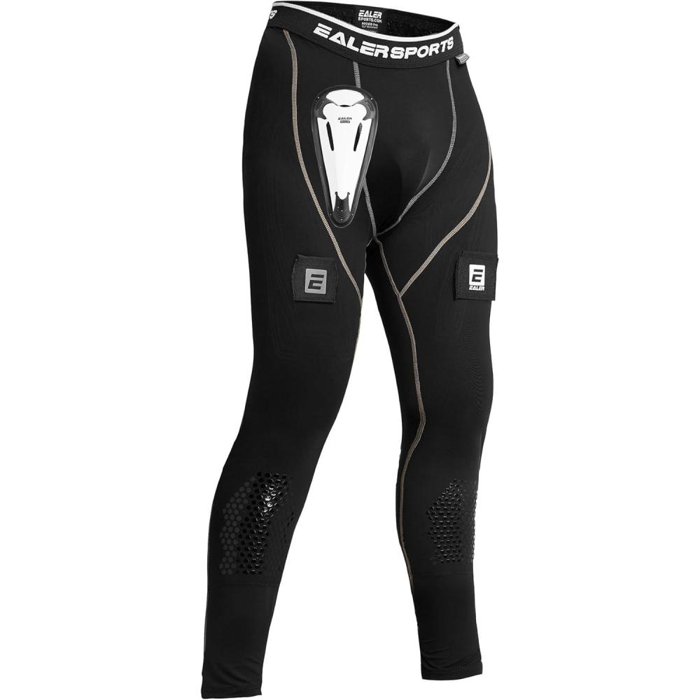 image:imageEALER Mens CutResistant Compression Hockey Pants with BioFlex Protective Cup Jock Briefs for Men amp BoysHcp950men