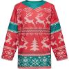 image:imageEALER Christmas Sublimated Practice Hockey Jersey Jacket with elk and Snow for Men and BoysRed