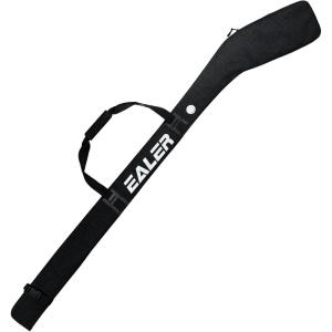 EALER Adult One Shoulder Hockey Stick Bag, Black, Lightweight, Waterproof, Adjustable Buckle Strap, Padded Shoulder Strap, Fits up to 3 Senior Sticks, for Men(HBS300 Black)