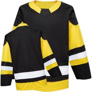 EALER H900 Series Ice Hockey League Team Color Blank Practice Jersey(Ef005#black)