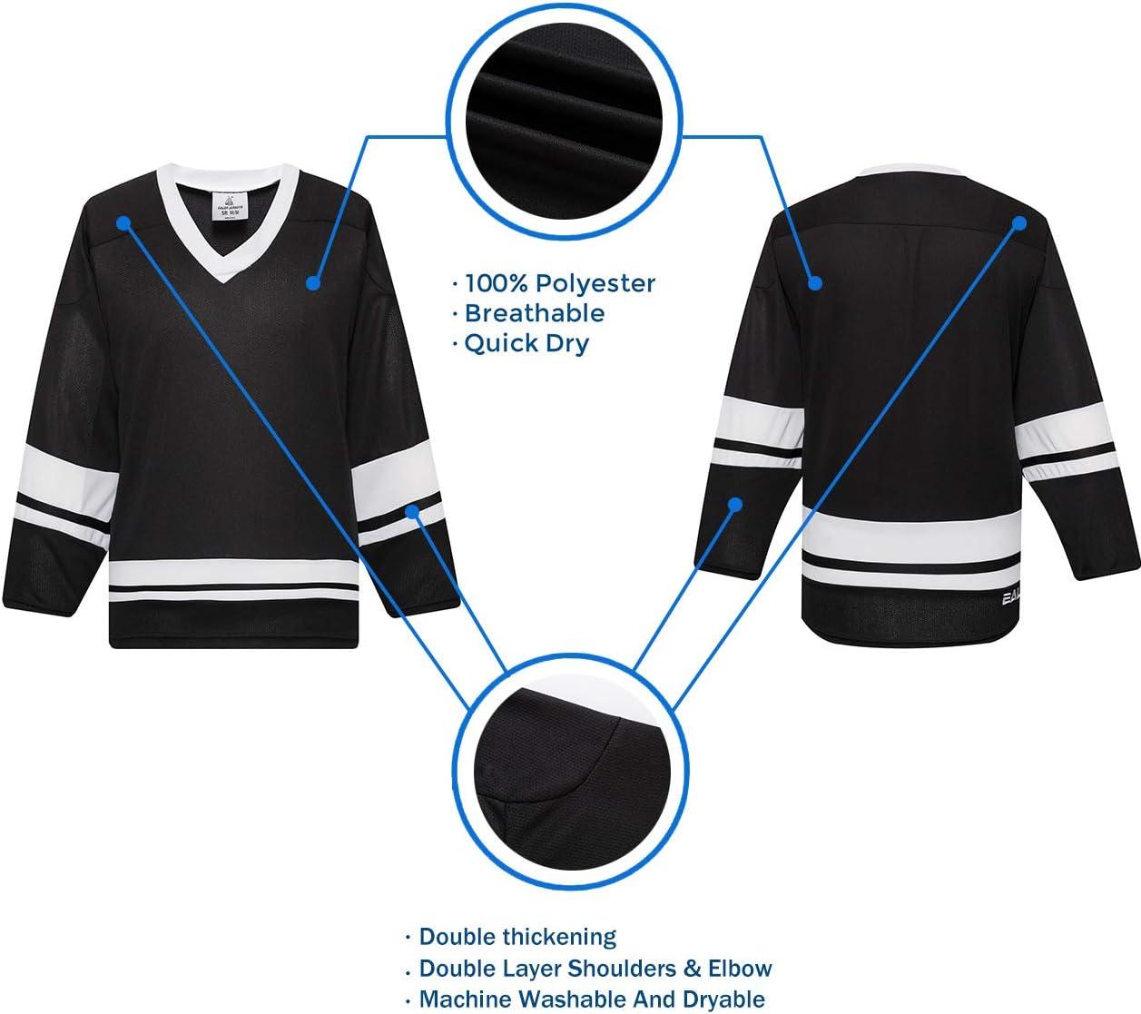 image:imageEALER H400 Series Blank Ice Hockey Practice Jersey League Jersey Team JerseyBlackWhite