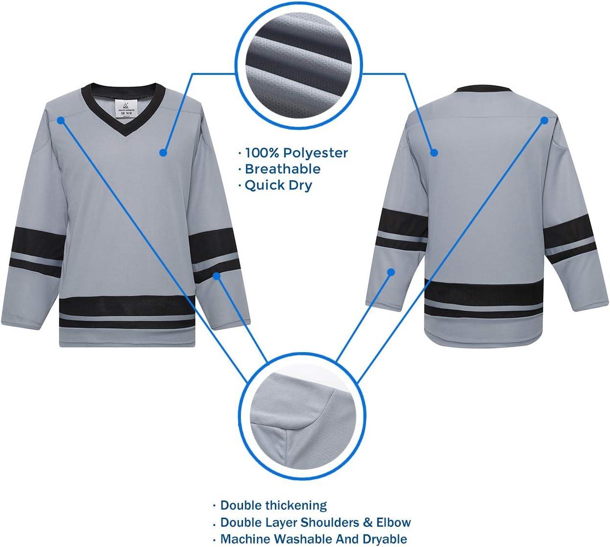 image:imageEALER H400 Series Blank Ice Hockey Practice Jersey League Jersey Team JerseyGreyBlack