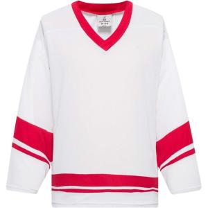 EALER H400 Series Blank Ice Hockey Practice Jersey League Jersey Team Jersey(White/Red)