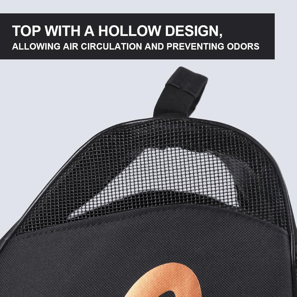 image:imageEALER HeavyDuty Waterproof Skate Bag with Adjustable Shoulder Strap Fits Ice Hockey Inline Roller amp Quad SkatesKids amp AdultsBlackGold