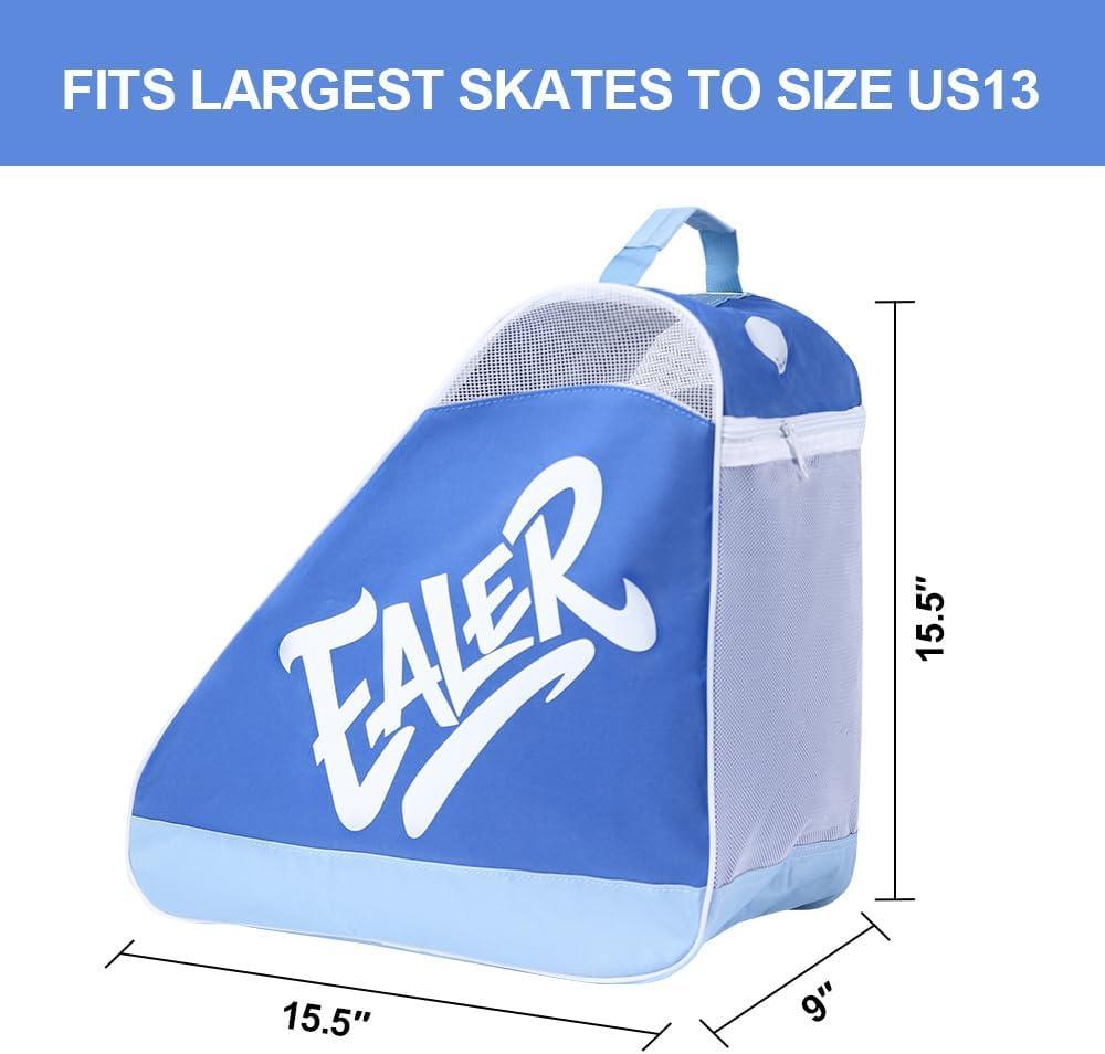 image:imageEALER HeavyDuty Waterproof Skate Bag with Adjustable Shoulder Strap Fits Ice Hockey Inline Roller amp Quad SkatesKids amp AdultsBlue Sky blue