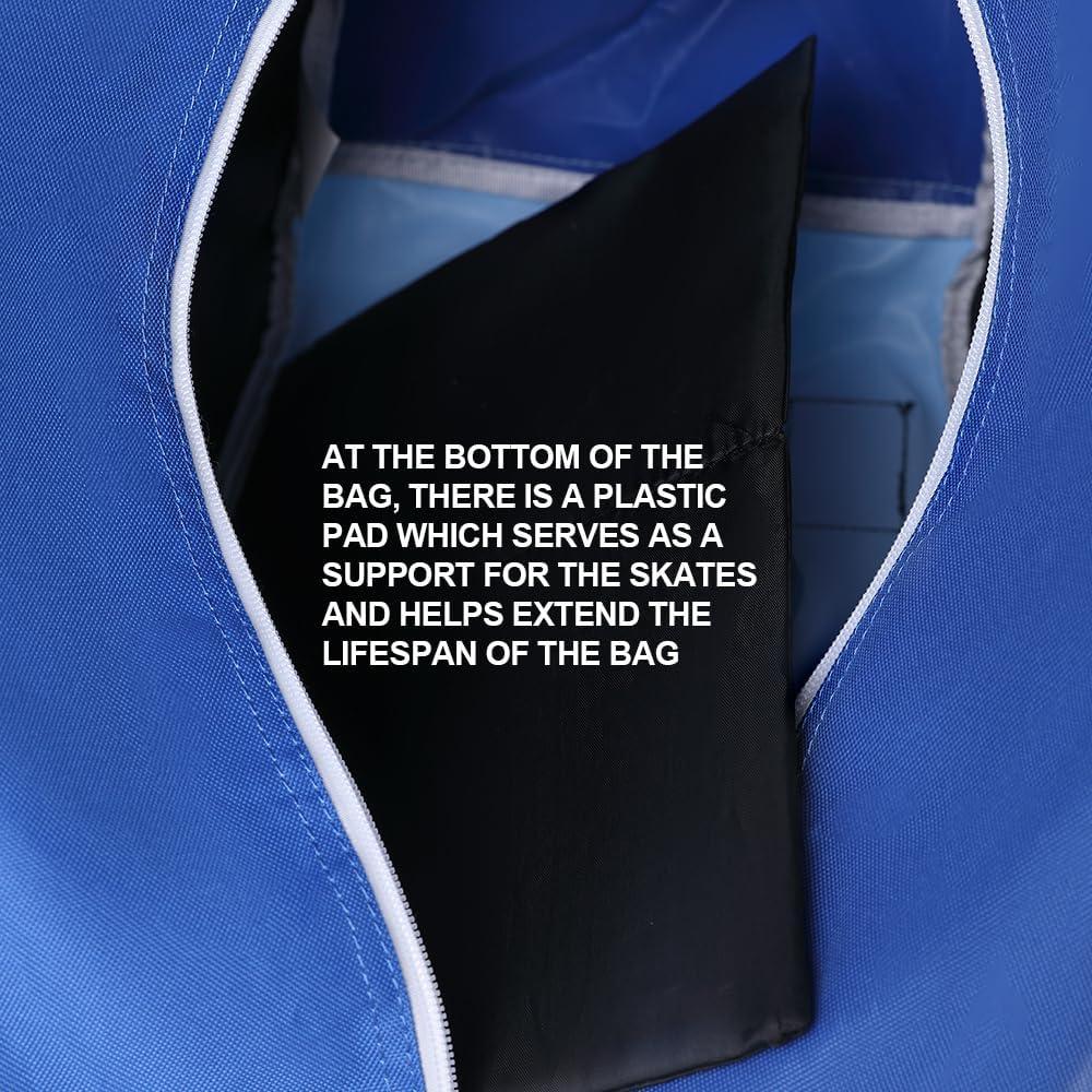 image:imageEALER HeavyDuty Waterproof Skate Bag with Adjustable Shoulder Strap Fits Ice Hockey Inline Roller amp Quad SkatesKids amp AdultsBlue Sky blue