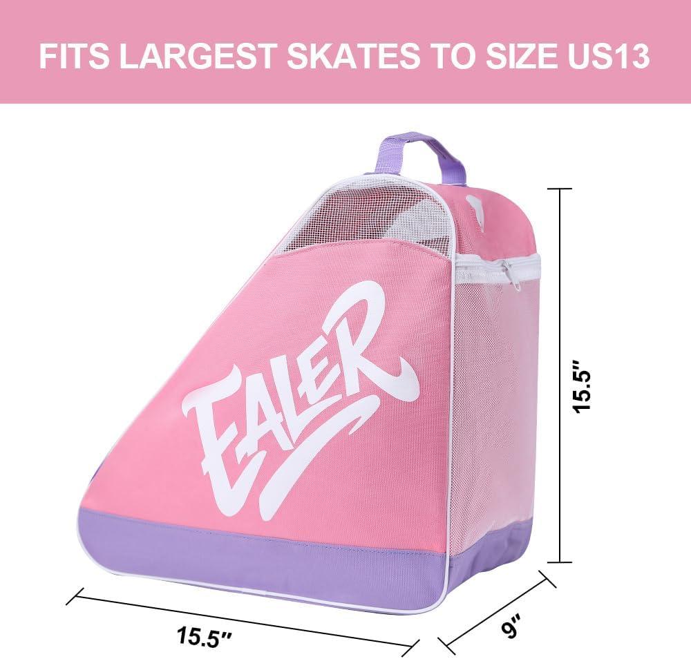 image:imageEALER HeavyDuty Waterproof Skate Bag with Adjustable Shoulder Strap Fits Ice Hockey Inline Roller amp Quad SkatesKids amp AdultsPinkPurple