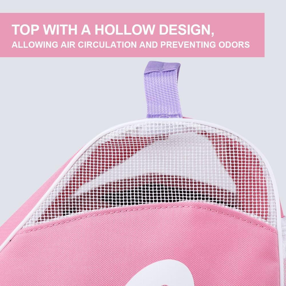 image:imageEALER HeavyDuty Waterproof Skate Bag with Adjustable Shoulder Strap Fits Ice Hockey Inline Roller amp Quad SkatesKids amp AdultsPinkPurple