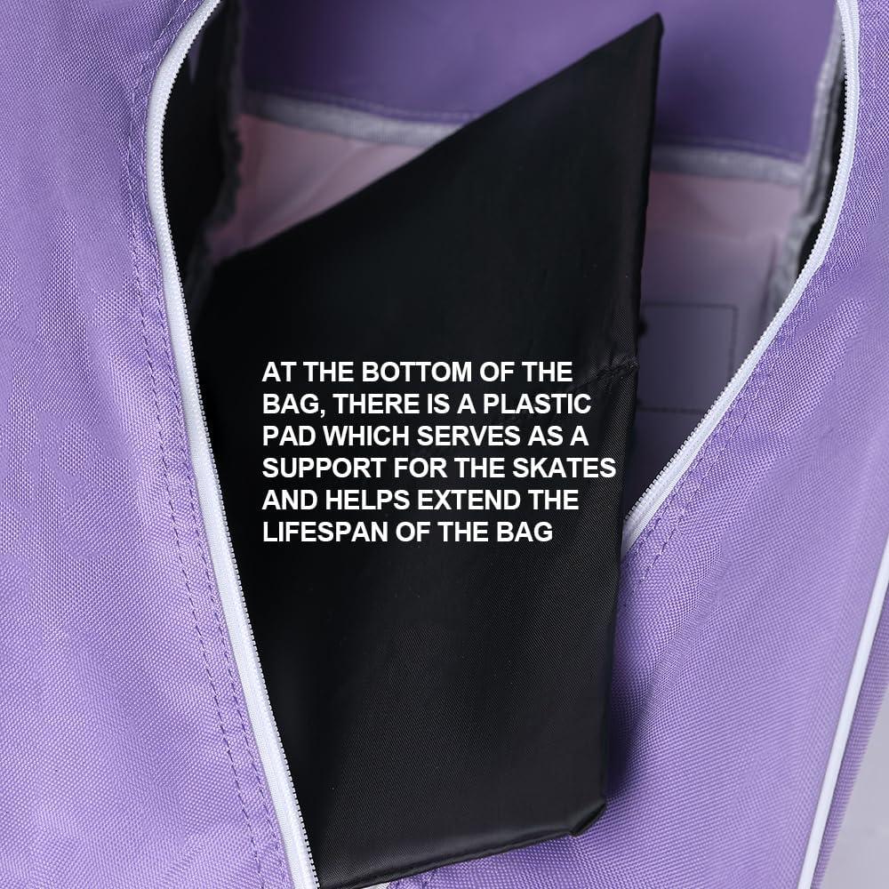 image:imageEALER HeavyDuty Waterproof Skate Bag with Adjustable Shoulder Strap Fits Ice Hockey Inline Roller amp Quad SkatesKids amp AdultsPurple Light Purple