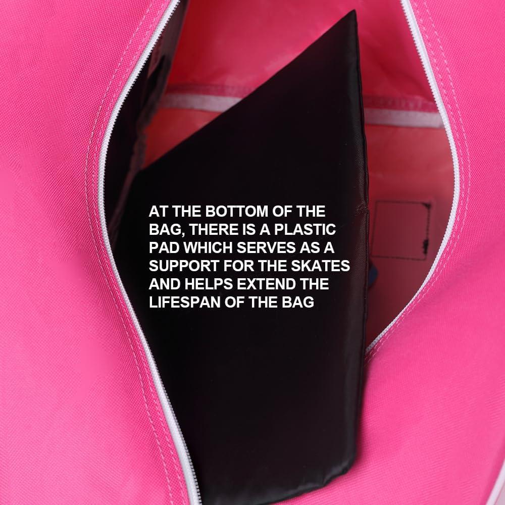 image:imageEALER HeavyDuty Waterproof Skate Bag with Adjustable Shoulder Strap Fits Ice Hockey Inline Roller amp Quad SkatesKids amp AdultsRose Pink