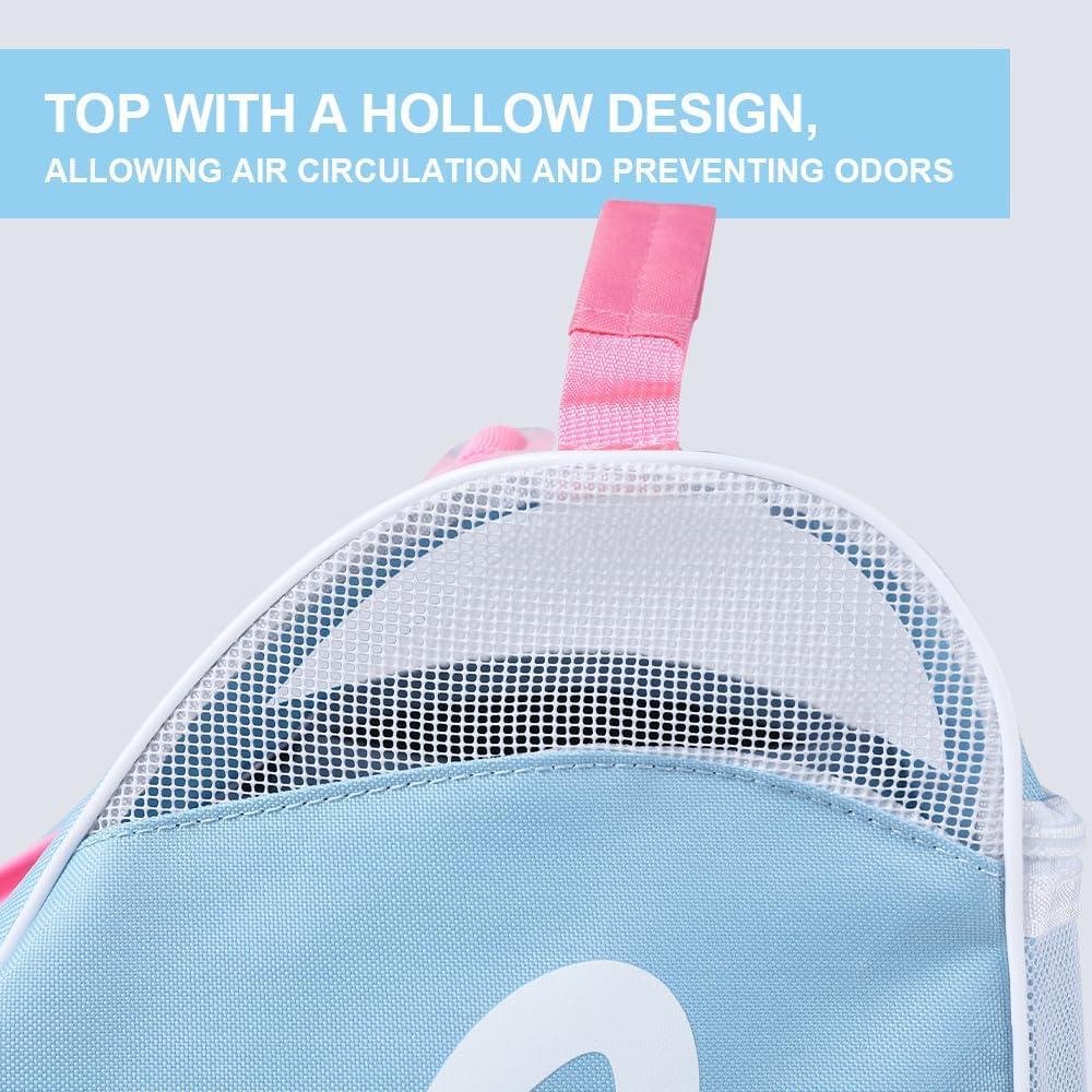 image:imageEALER HeavyDuty Waterproof Skate Bag with Adjustable Shoulder Strap Fits Ice Hockey Inline Roller amp Quad SkatesKids amp Adultsblue Pink