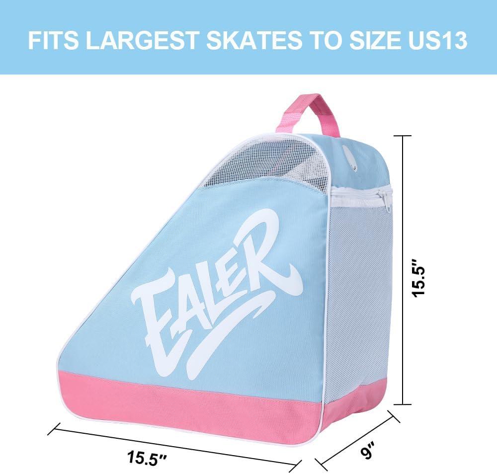image:imageEALER HeavyDuty Waterproof Skate Bag with Adjustable Shoulder Strap Fits Ice Hockey Inline Roller amp Quad SkatesKids amp Adultsblue Pink