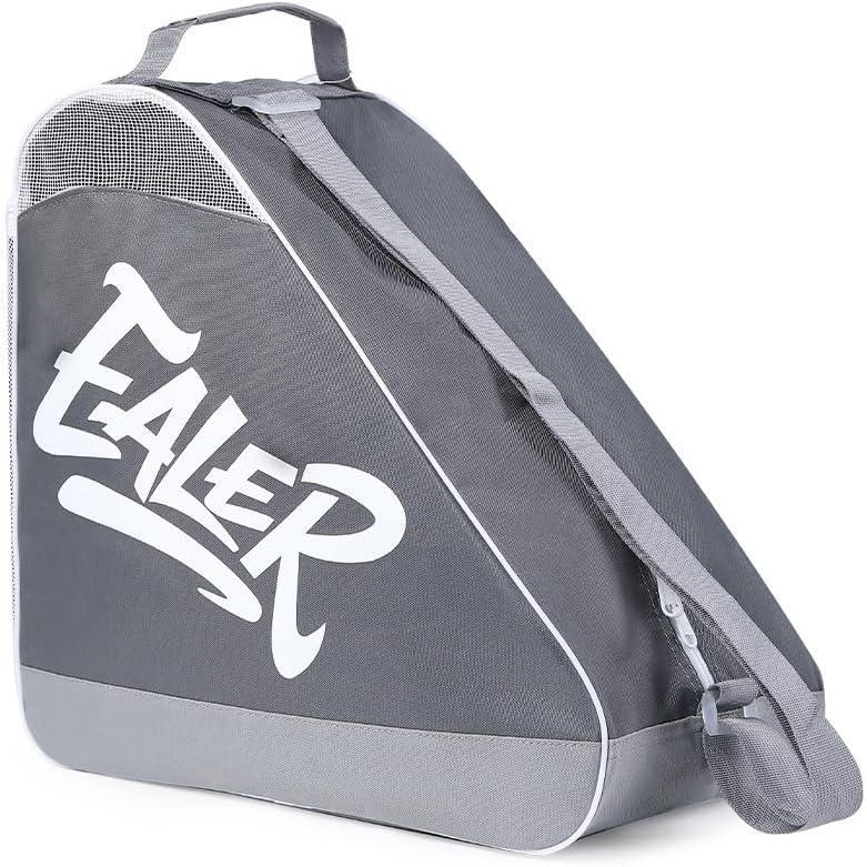 image:imageEALER HeavyDuty Waterproof Skate Bag with Adjustable Shoulder Strap  Fits Ice Hockey Inline Roller amp Quad SkatesKids amp AdultsDark gray  Light gray