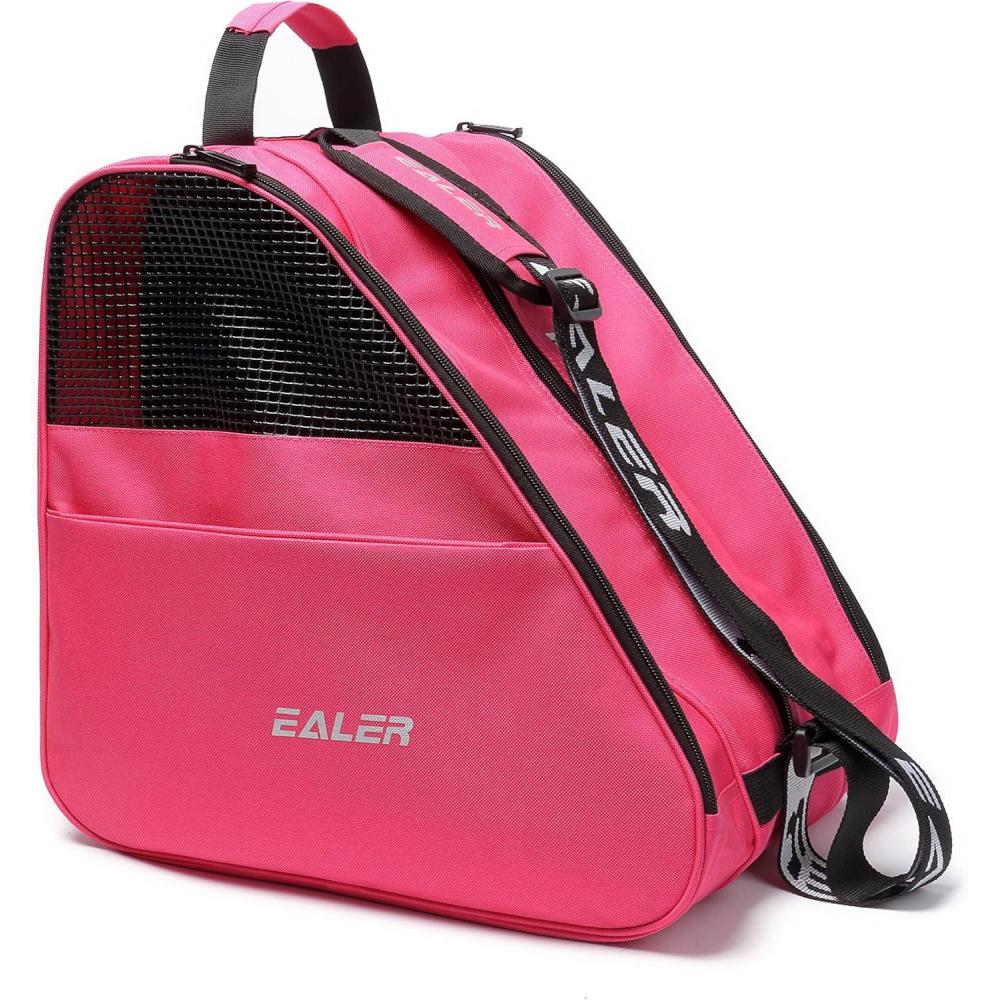 image:imageEALER HeavyDuty Waterproof Skate Bag with Adjustable Shoulder Strap  Fits Ice Hockey Inline Roller amp Quad SkatesKids amp AdultsPinkA