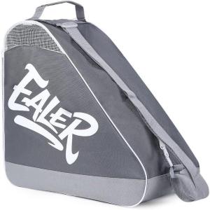 EALER Heavy-Duty Waterproof Skate Bag with Adjustable Shoulder Strap – Fits Ice Hockey, Inline, Roller & Quad Skates,Kids & Adults(Dark gray / Light gray)
