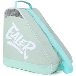 EALER Heavy-Duty Waterproof Skate Bag with Adjustable Shoulder Strap – Fits Ice Hockey, Inline, Roller & Quad Skates,Kids & Adults(Light green / Lake blue)