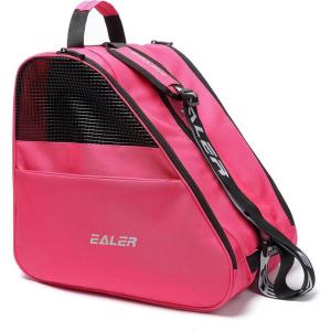EALER Heavy-Duty Waterproof Skate Bag with Adjustable Shoulder Strap – Fits Ice Hockey, Inline, Roller & Quad Skates,Kids & Adults(Pink-A)