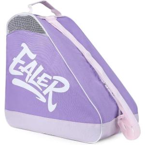 EALER Heavy-Duty Waterproof Skate Bag with Adjustable Shoulder Strap – Fits Ice Hockey, Inline, Roller & Quad Skates,Kids & Adults(Purple / Light Purple)