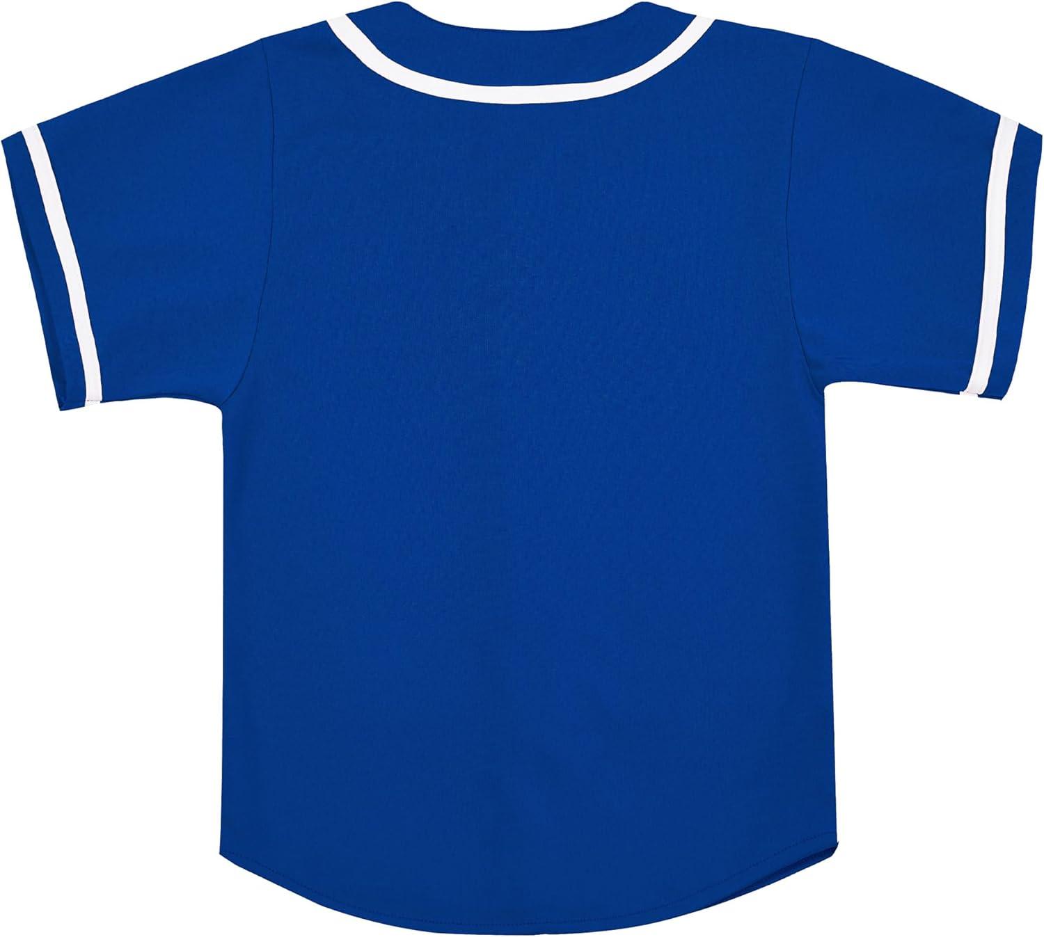image:imageEALER BJK80 Series Kids Baseball Jersey Softball Jersey Button Down ShirtsBlue