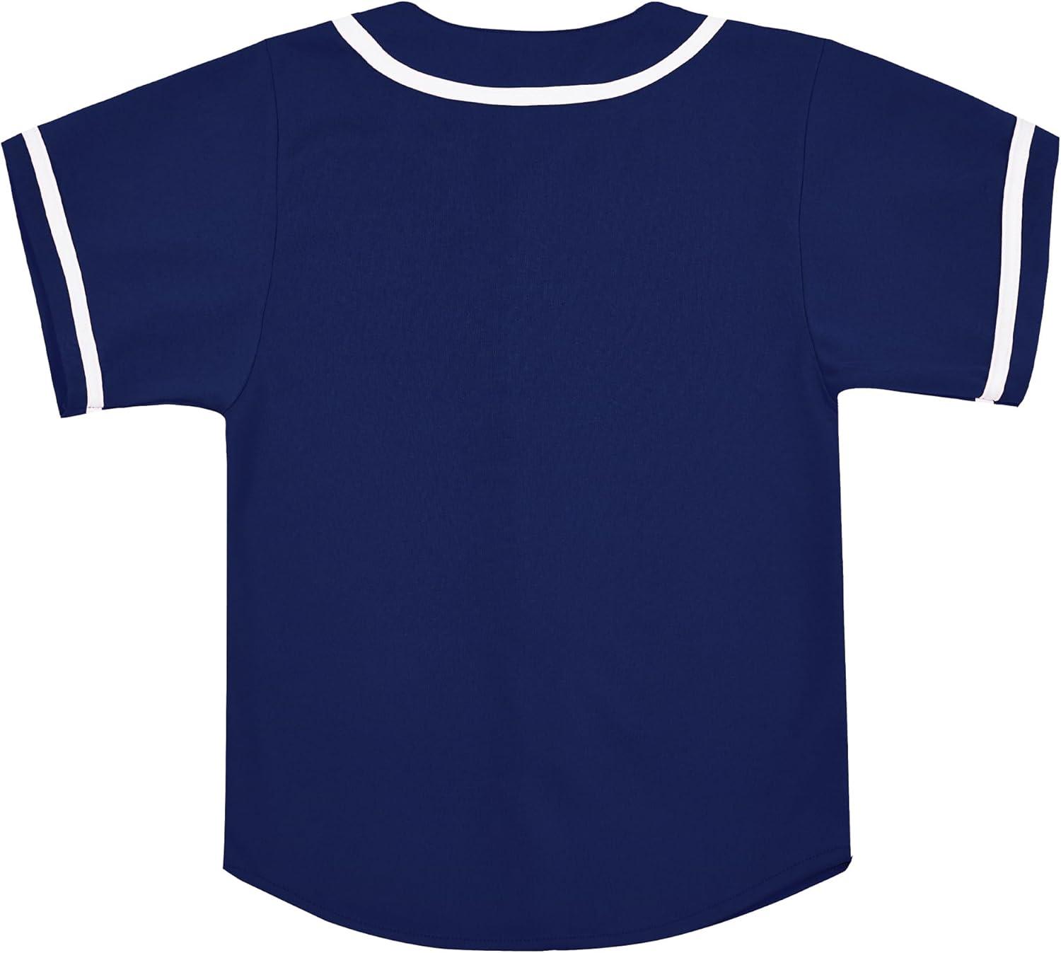 image:imageEALER BJK80 Series Kids Baseball Jersey Softball Jersey Button Down ShirtsNavy