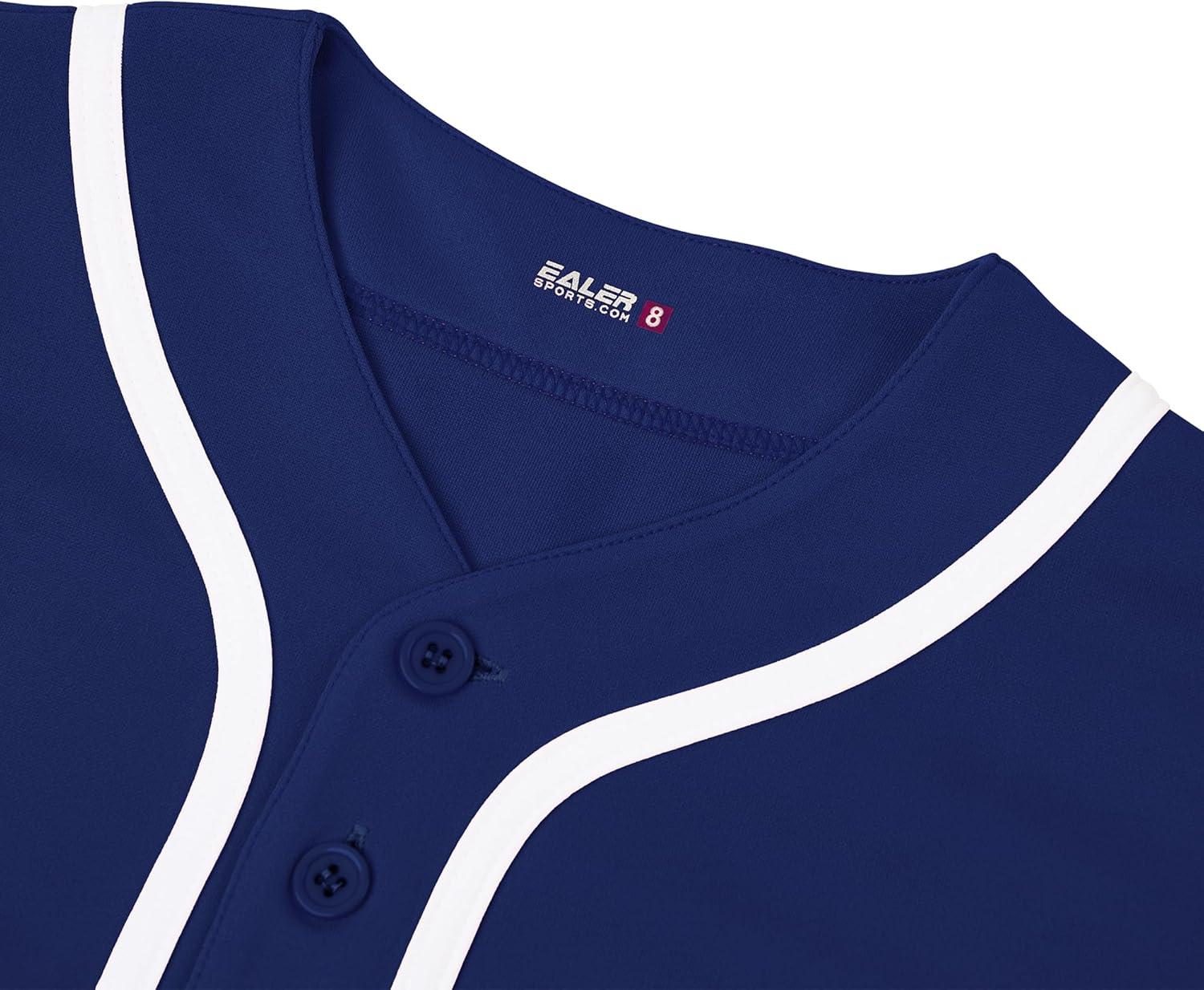 image:imageEALER BJK80 Series Kids Baseball Jersey Softball Jersey Button Down ShirtsNavy