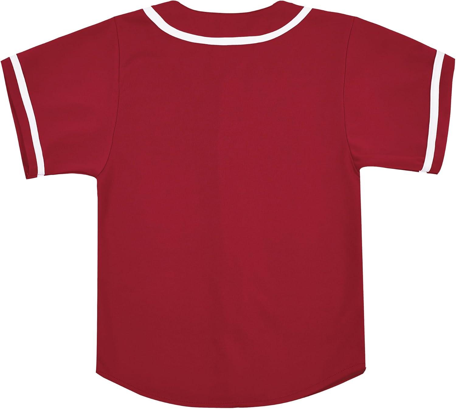 image:imageEALER BJK80 Series Kids Baseball Jersey Softball Jersey Button Down ShirtsRed