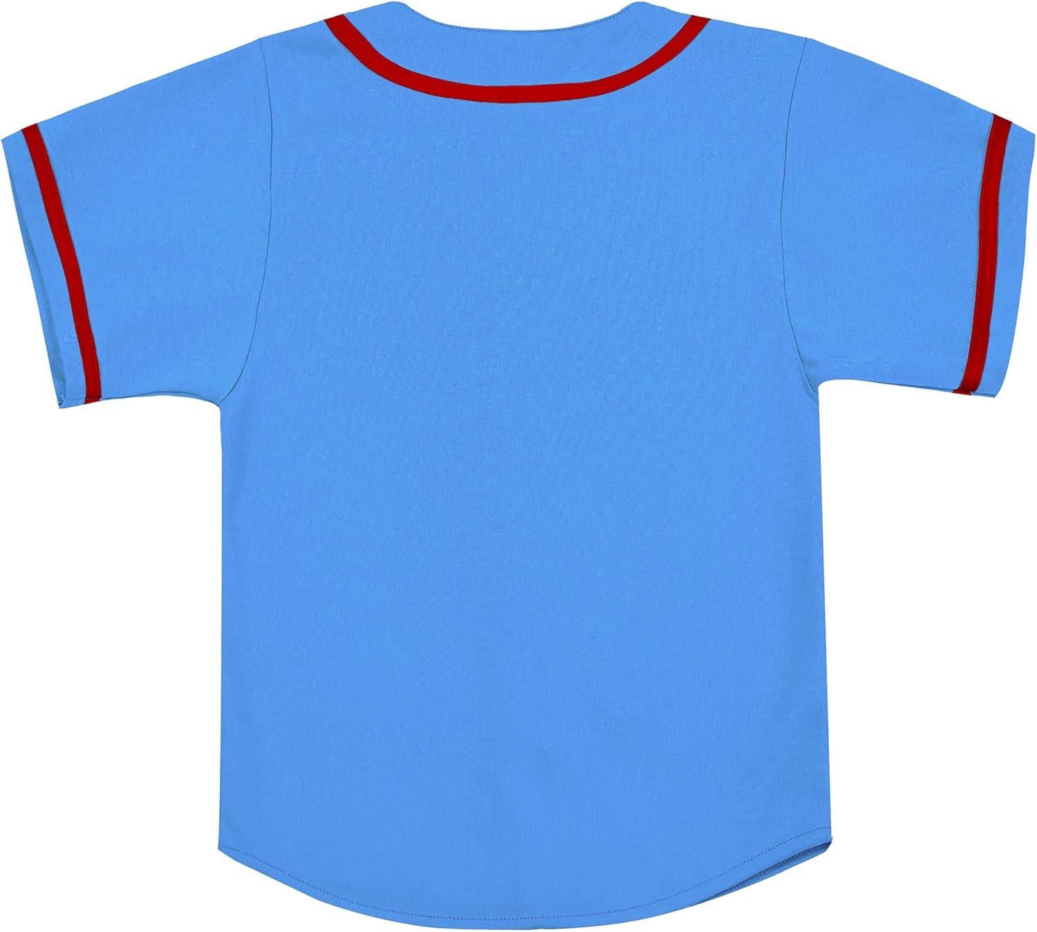 image:imageEALER BJK80 Series Kids Baseball Jersey Softball Jersey Button Down ShirtsSky Blue
