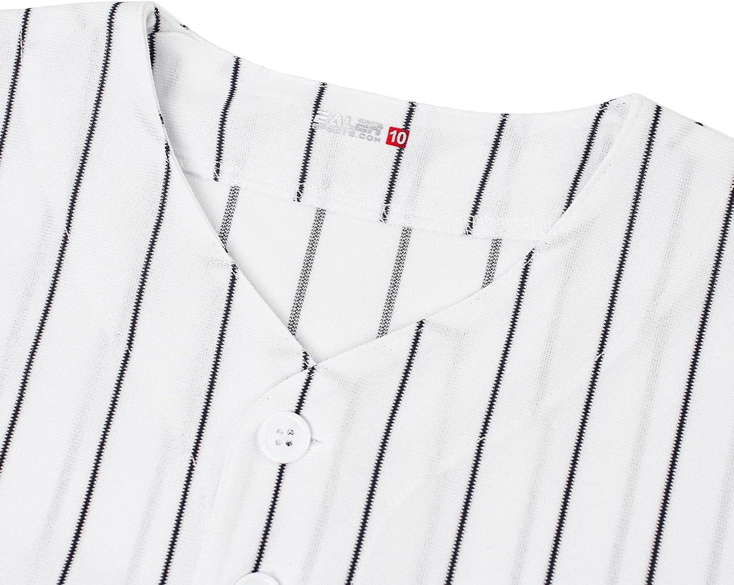 image:imageEALER BJK80 Series Kids Baseball Jersey Softball Jersey Button Down ShirtsSwhite