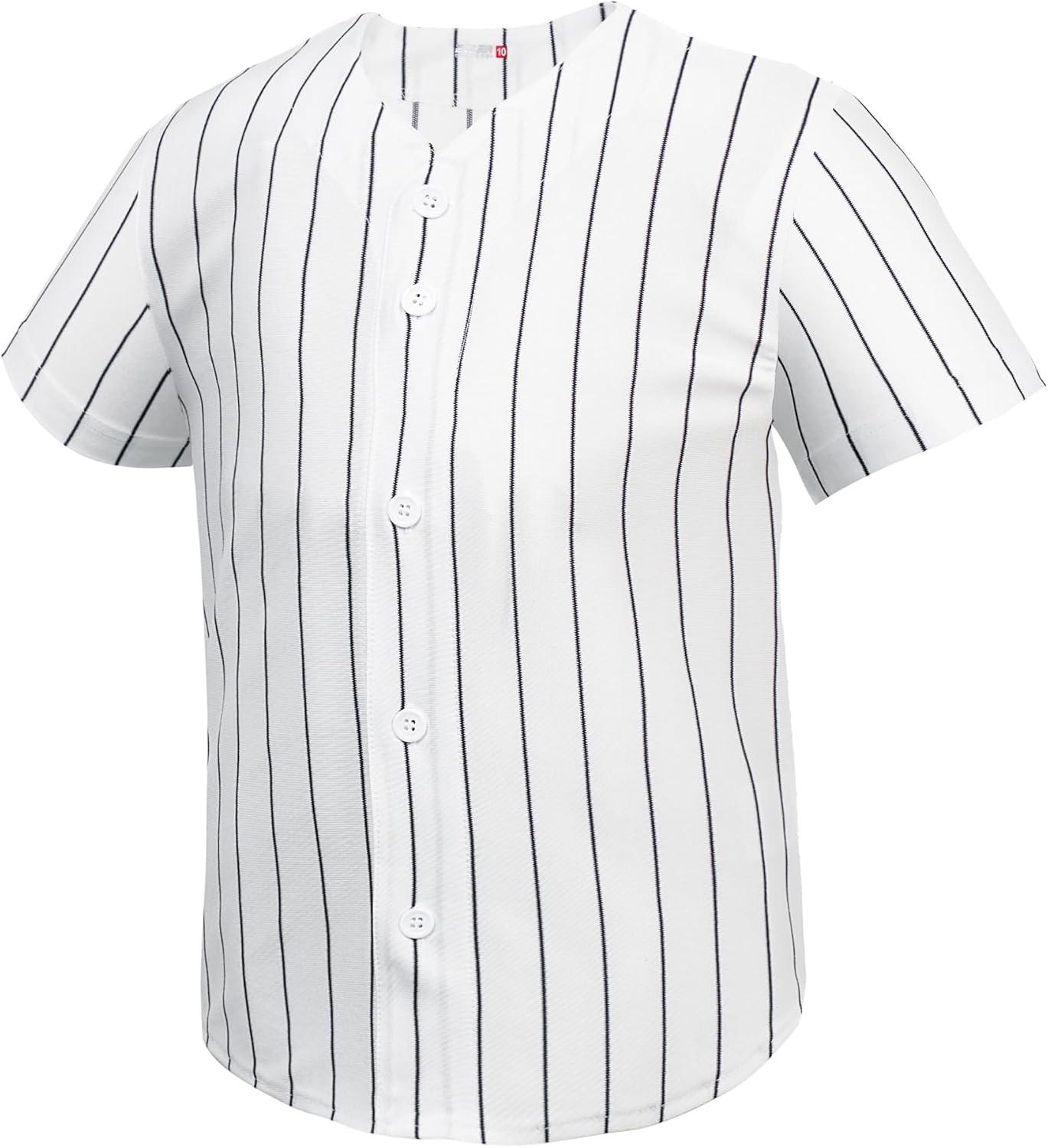 image:imageEALER BJK80 Series Kids Baseball Jersey Softball Jersey Button Down ShirtsSwhite