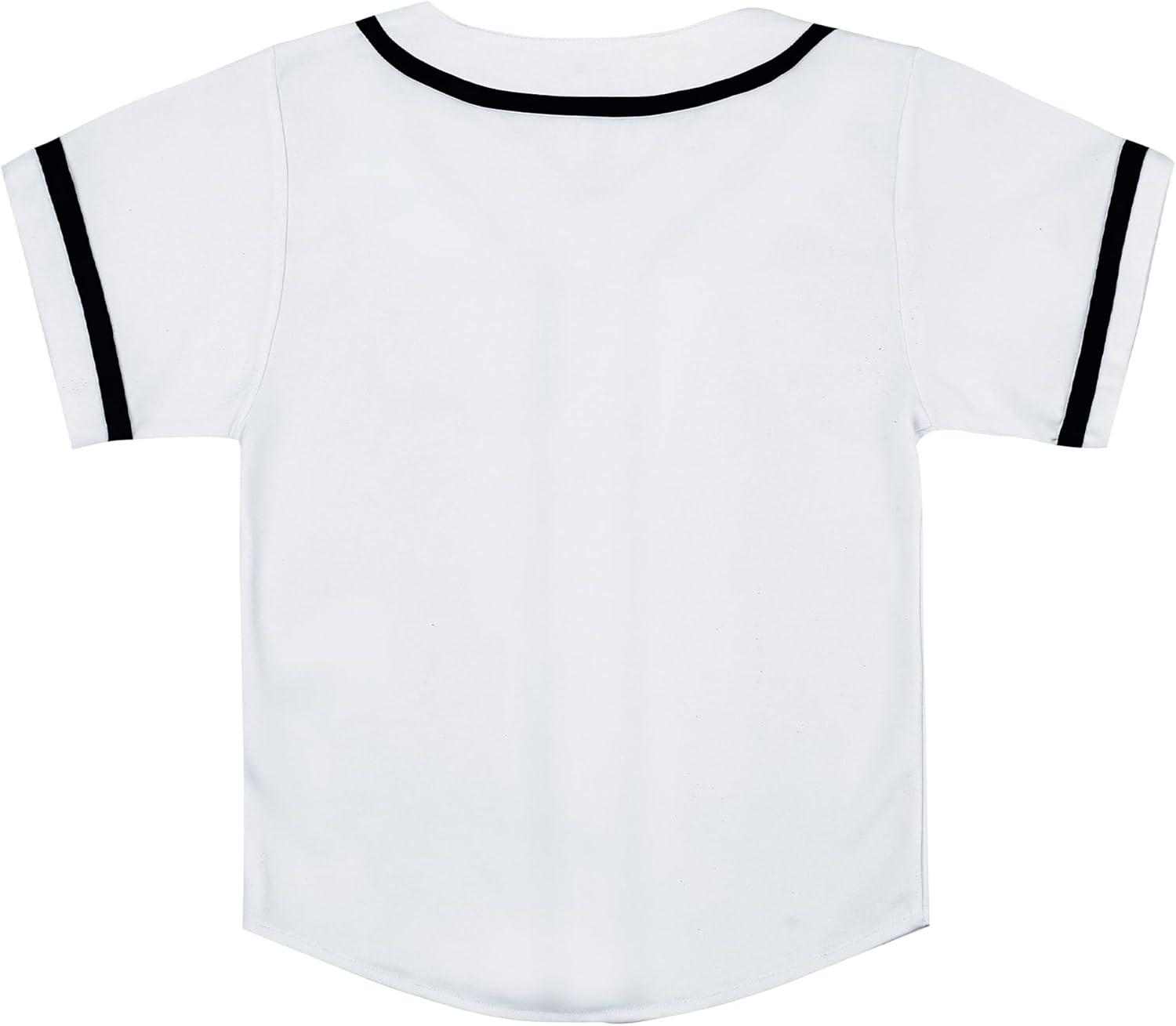 image:imageEALER BJK80 Series Kids Baseball Jersey Softball Jersey Button Down ShirtsWhite