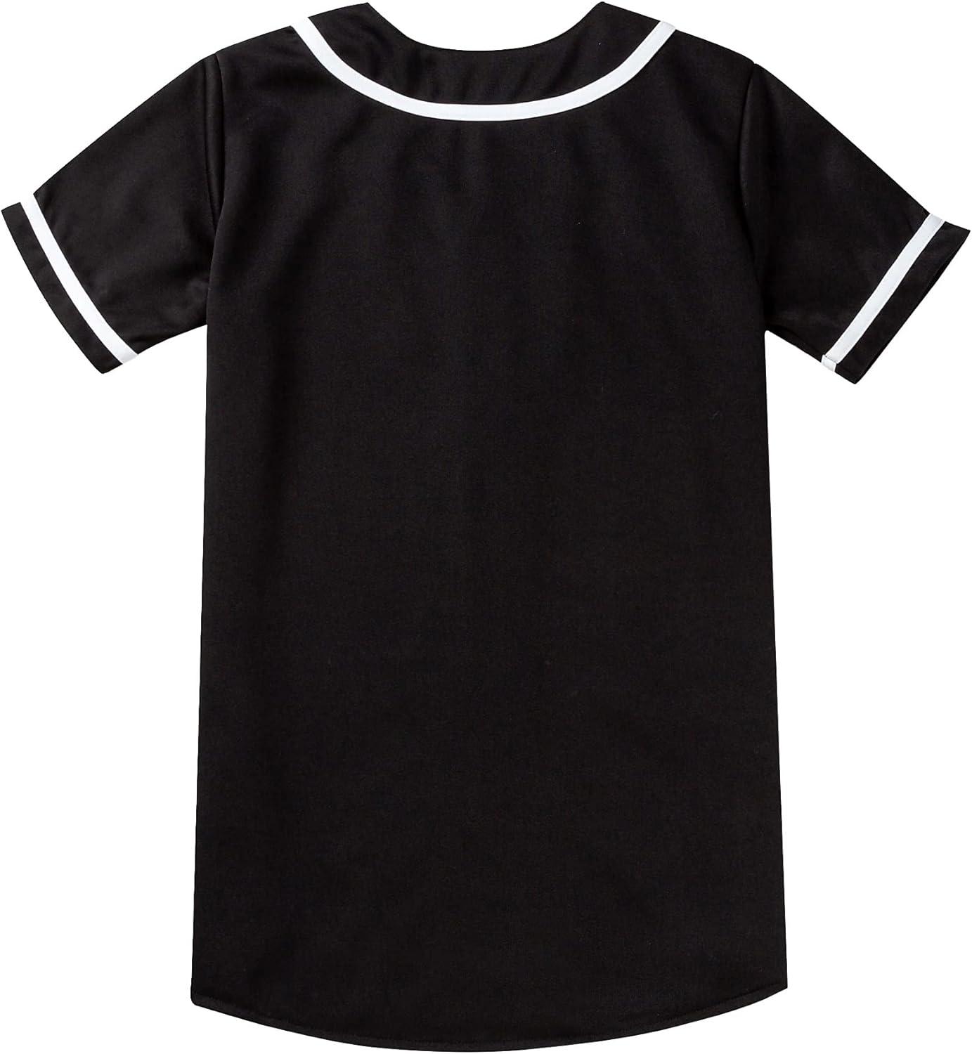 image:imageEALER BJW80 Series Womens Baseball Jersey Softball Jersey Button Down ShirtsBlack