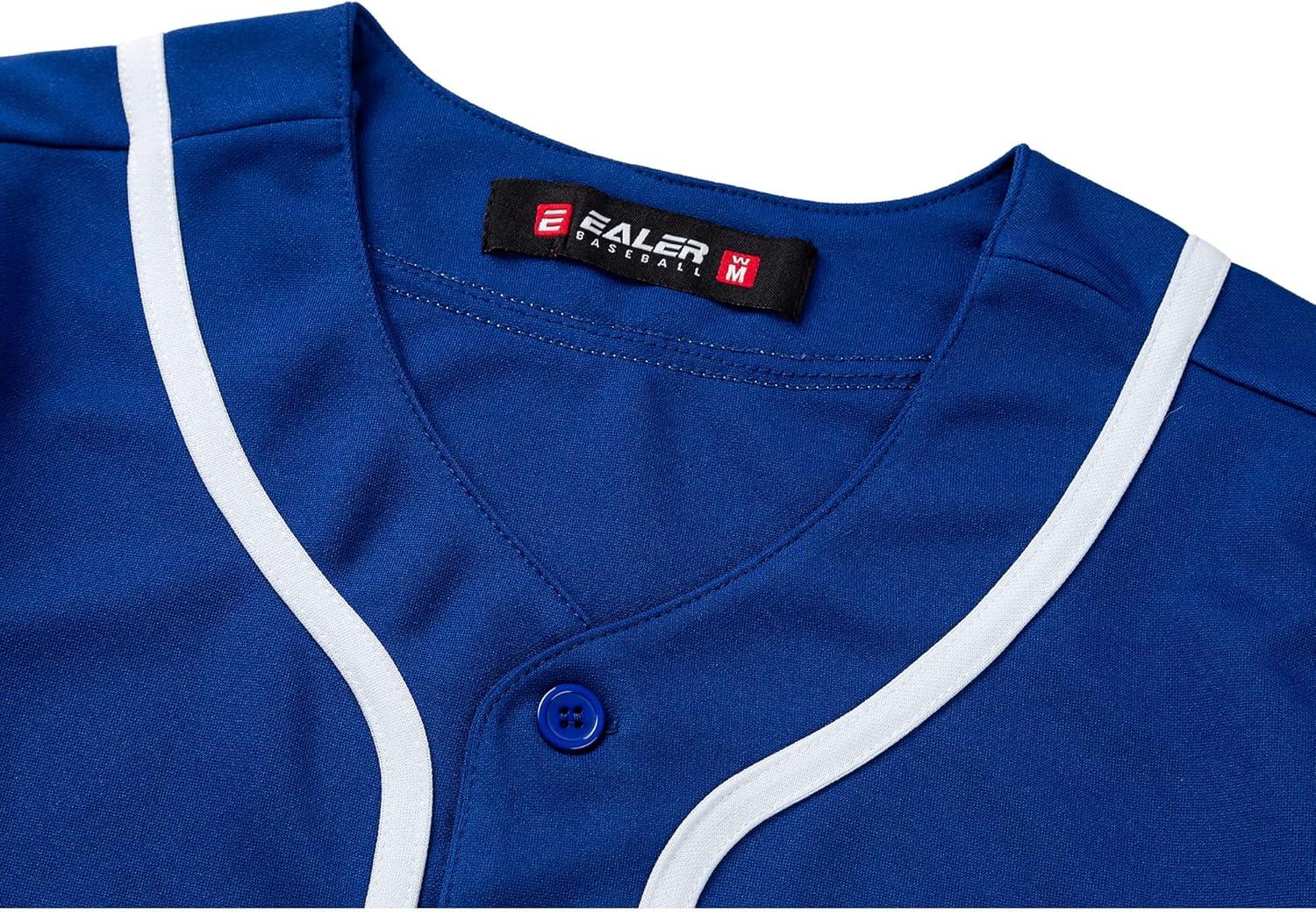 image:imageEALER BJW80 Series Womens Baseball Jersey Softball Jersey Button Down ShirtsBlue