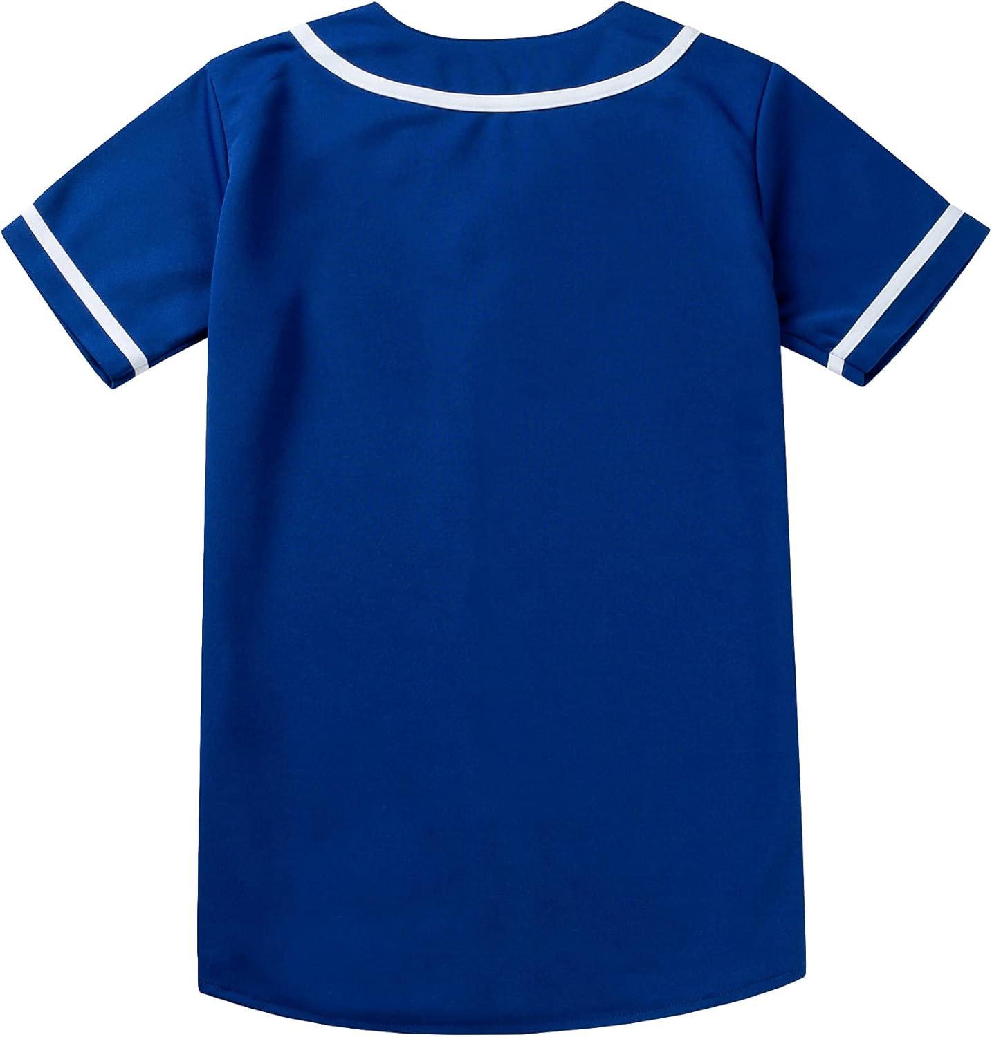 image:imageEALER BJW80 Series Womens Baseball Jersey Softball Jersey Button Down ShirtsBlue