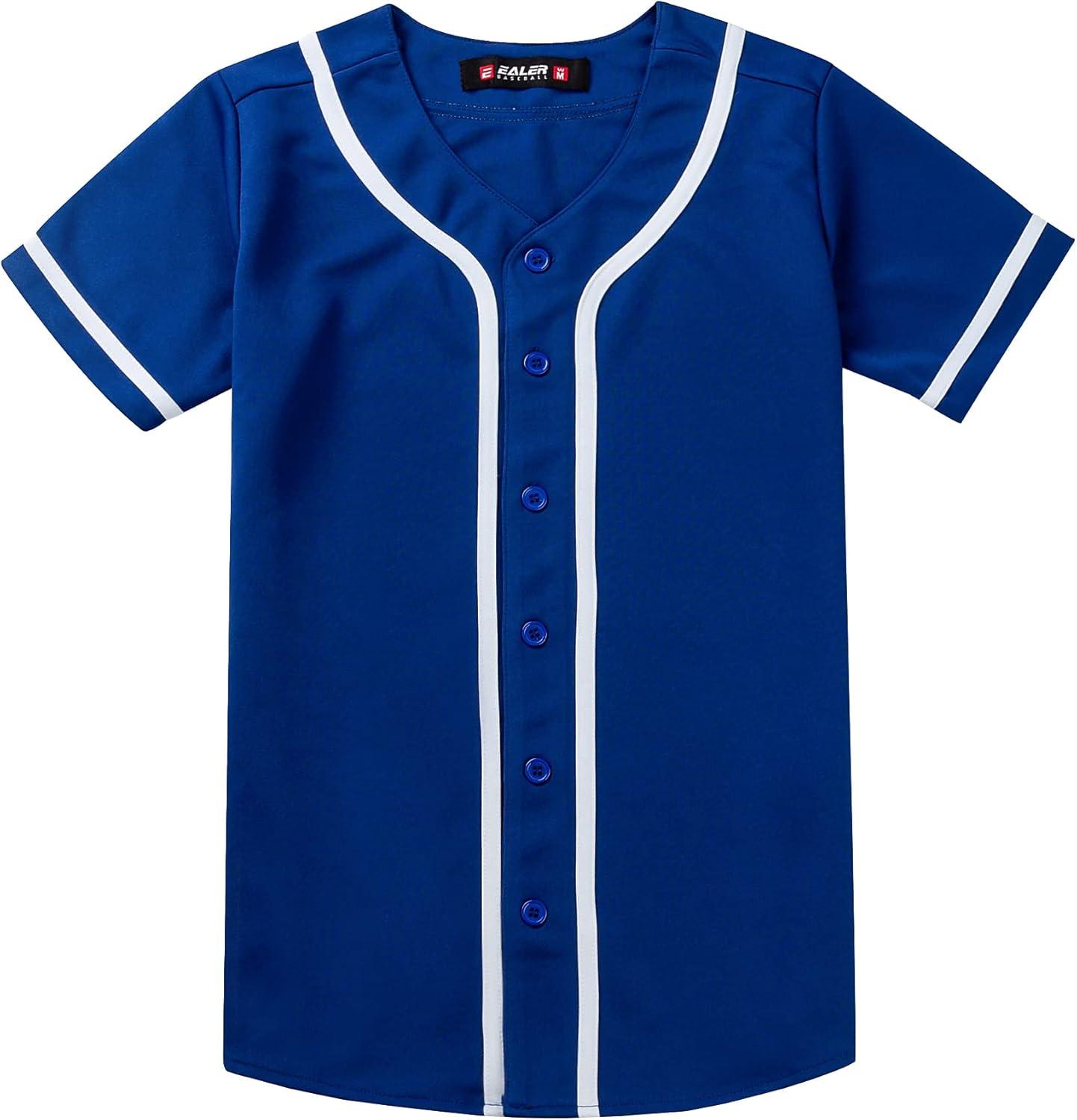 image:imageEALER BJW80 Series Womens Baseball Jersey Softball Jersey Button Down ShirtsBlue