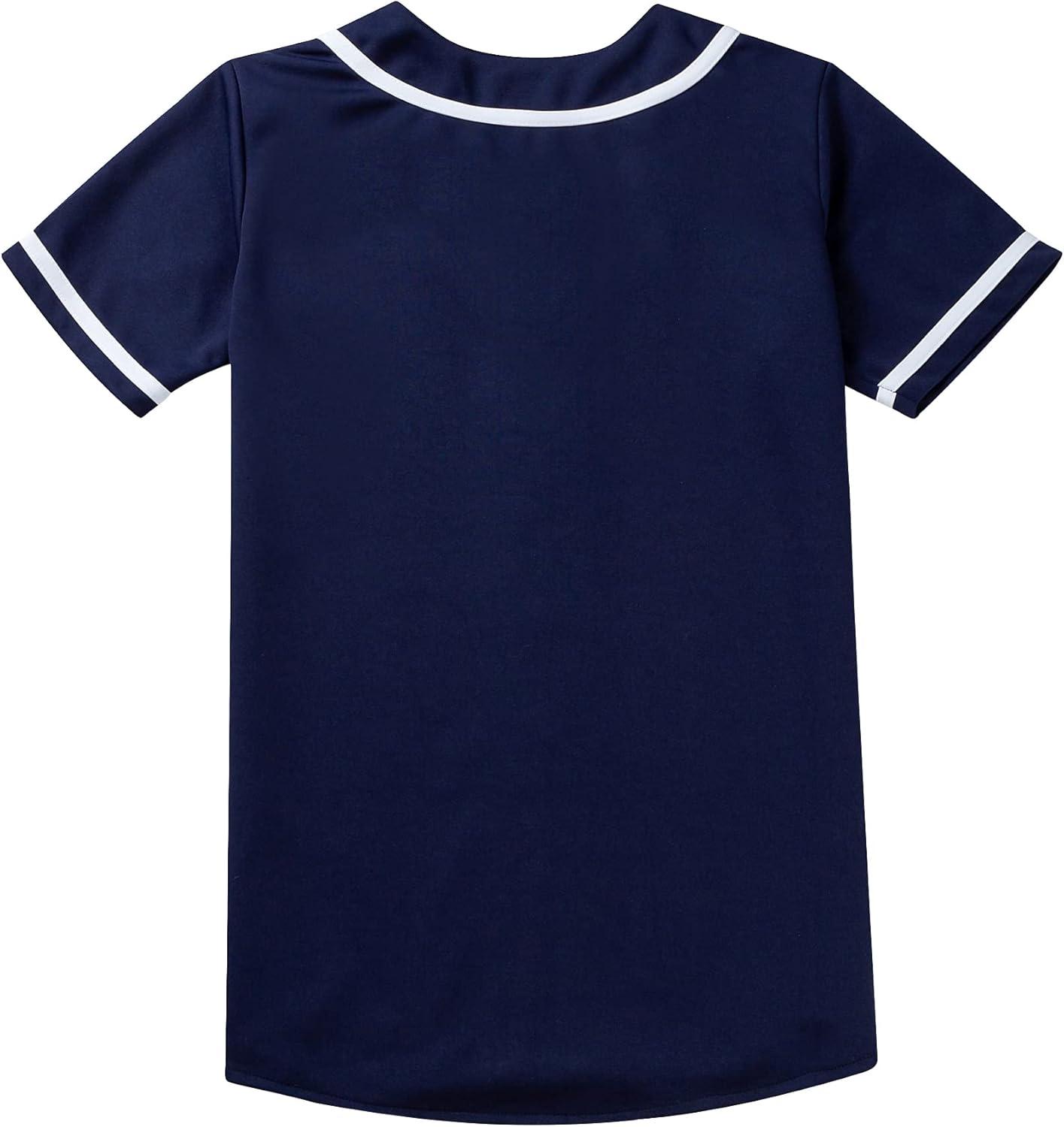 image:imageEALER BJW80 Series Womens Baseball Jersey Softball Jersey Button Down ShirtsNavy