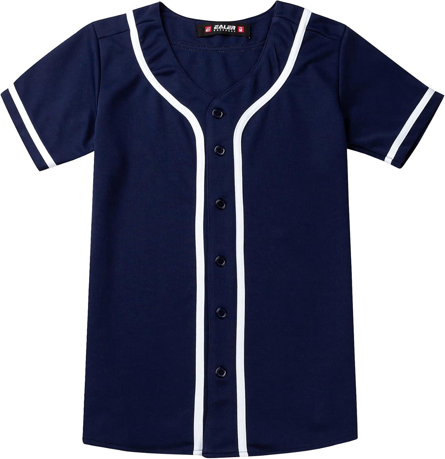 image:imageEALER BJW80 Series Womens Baseball Jersey Softball Jersey Button Down ShirtsNavy