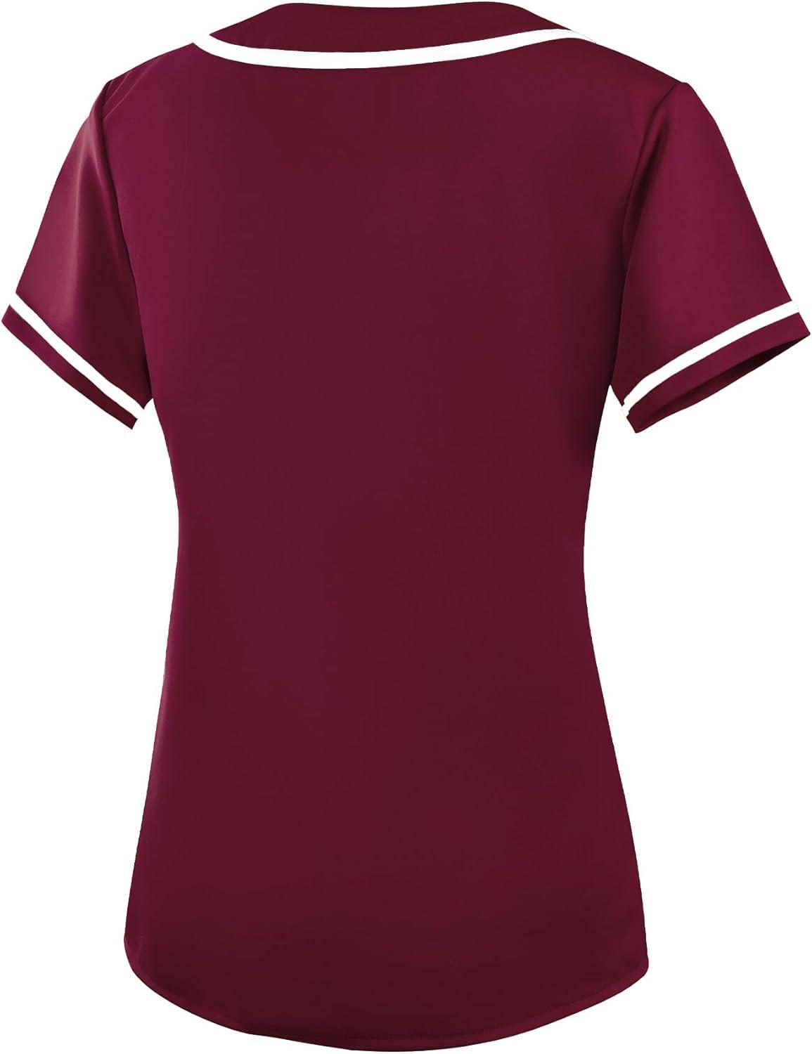 image:imageEALER BJW80 Series Womens Baseball Jersey Softball Jersey Button Down ShirtsPurple Red