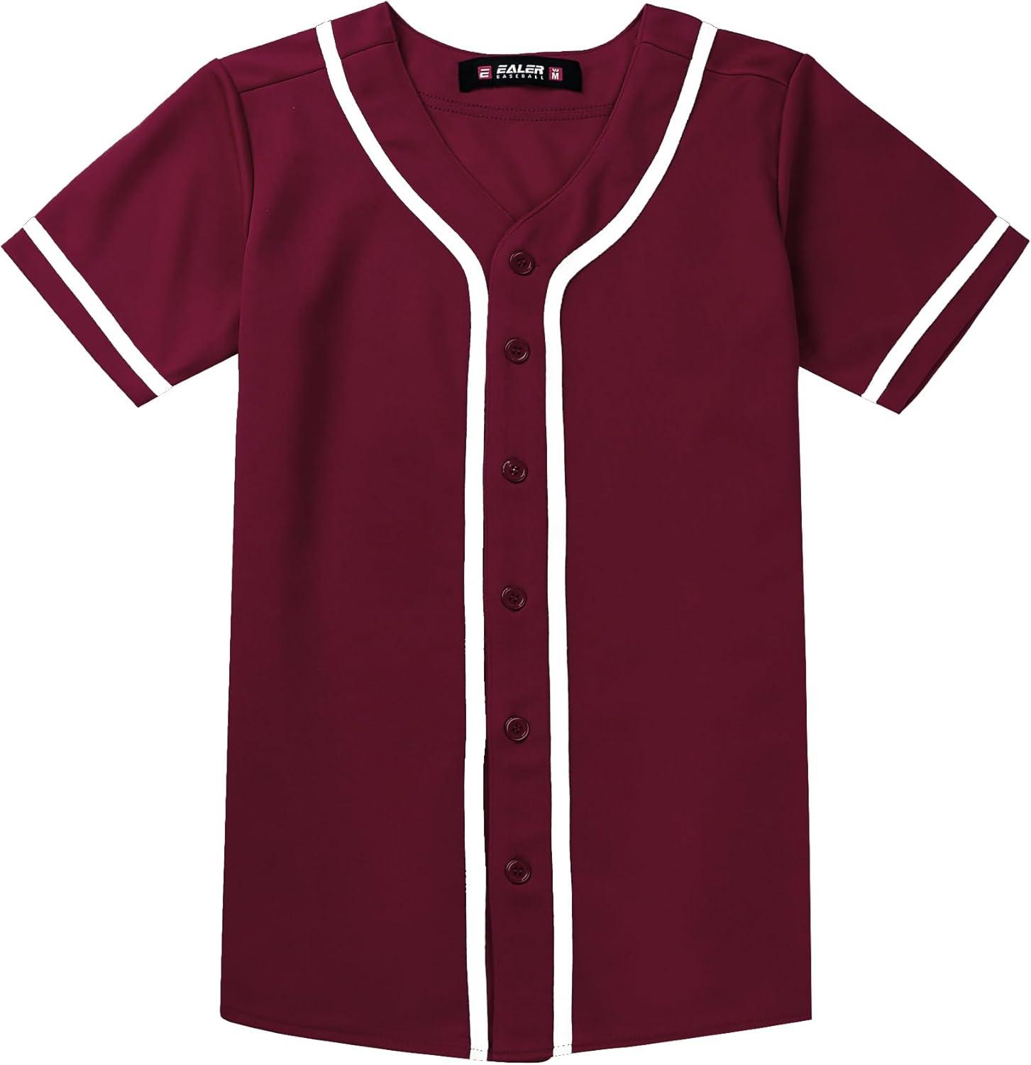 image:imageEALER BJW80 Series Womens Baseball Jersey Softball Jersey Button Down ShirtsPurple Red