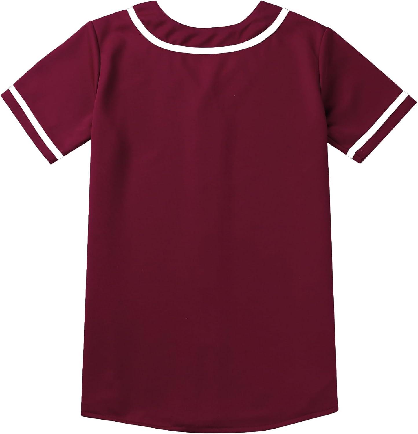 image:imageEALER BJW80 Series Womens Baseball Jersey Softball Jersey Button Down ShirtsPurple Red