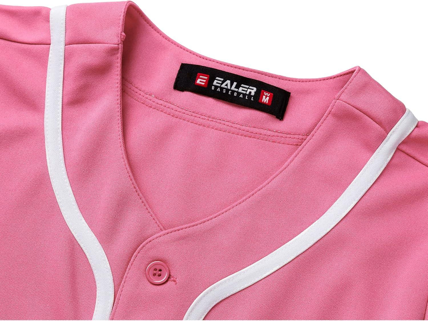 image:imageEALER BJW80 Series Womens Baseball Jersey Softball Jersey Button Down ShirtsRose Red