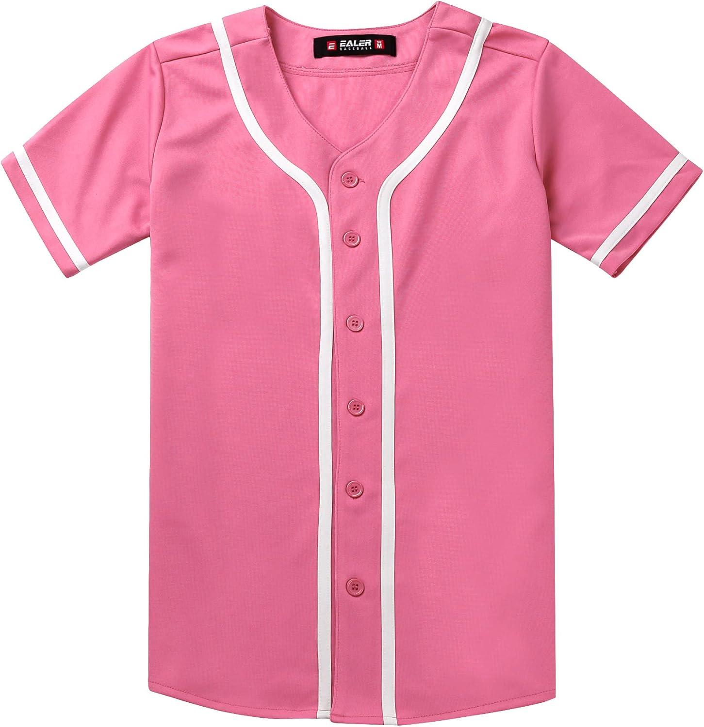 image:imageEALER BJW80 Series Womens Baseball Jersey Softball Jersey Button Down ShirtsRose Red