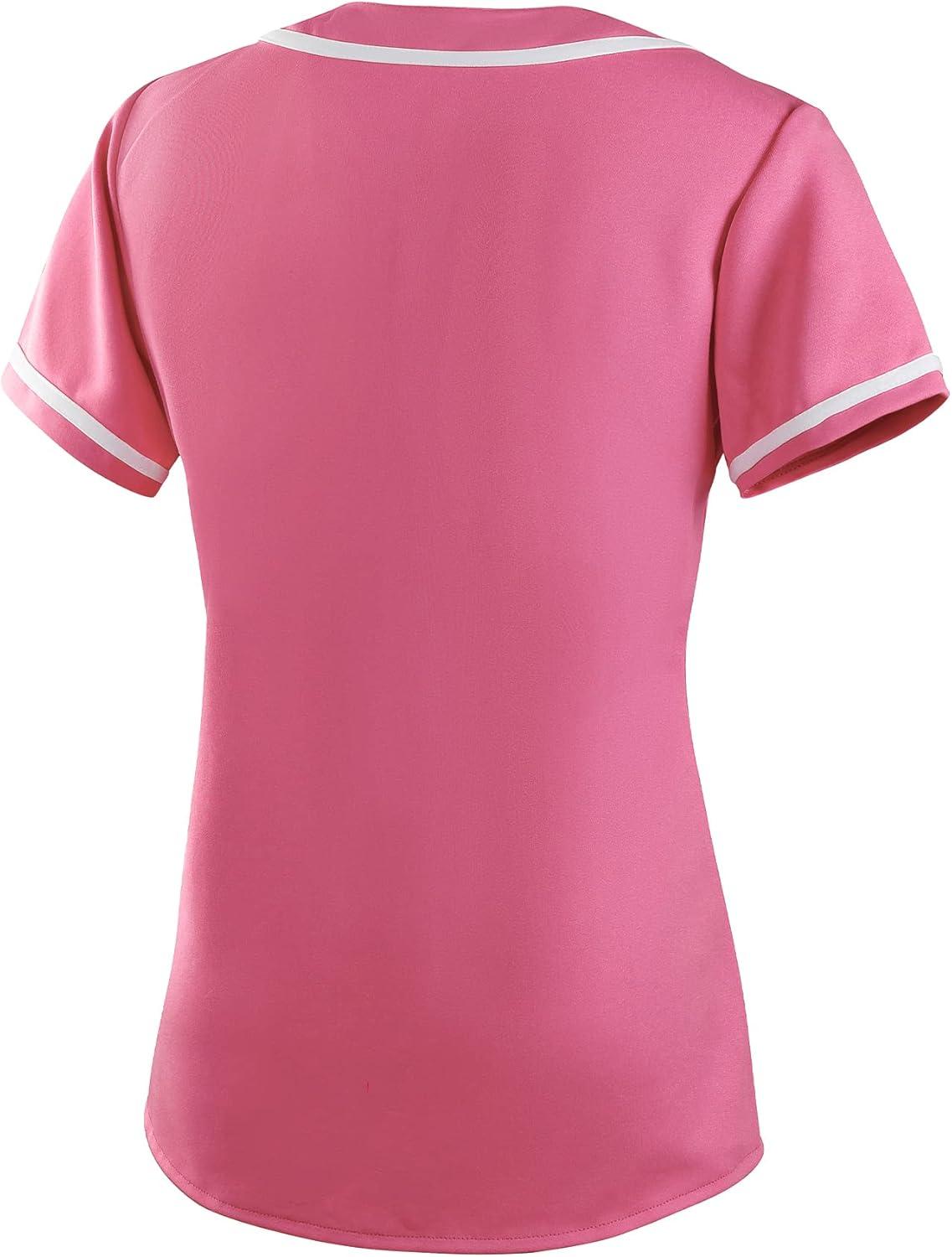 image:imageEALER BJW80 Series Womens Baseball Jersey Softball Jersey Button Down ShirtsRose Red