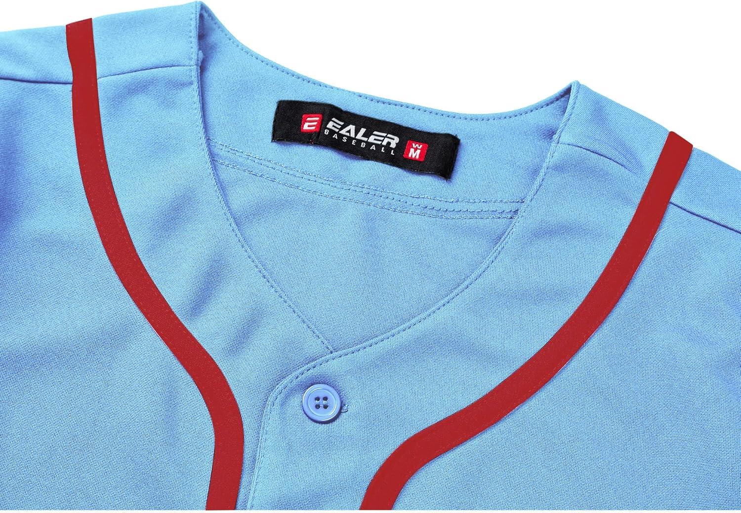 image:imageEALER BJW80 Series Womens Baseball Jersey Softball Jersey Button Down ShirtsSky Blue