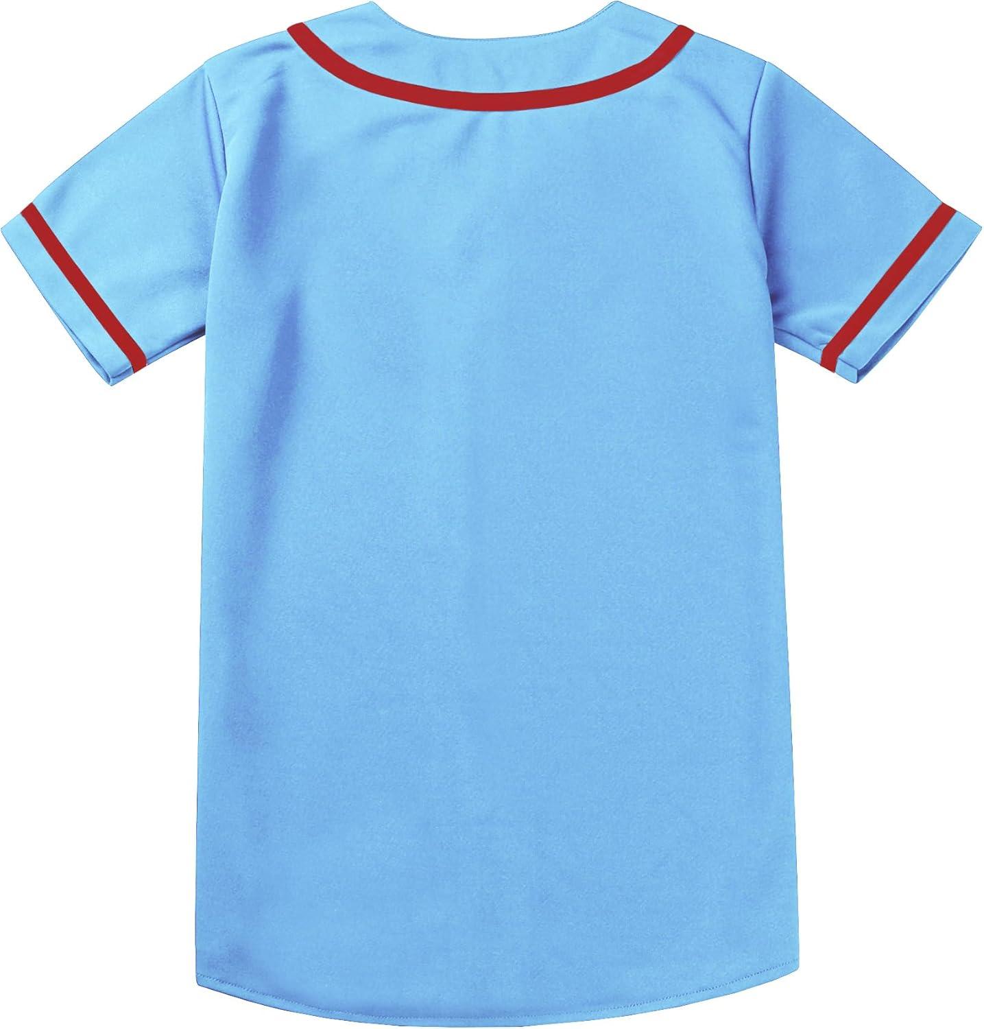 image:imageEALER BJW80 Series Womens Baseball Jersey Softball Jersey Button Down ShirtsSky Blue
